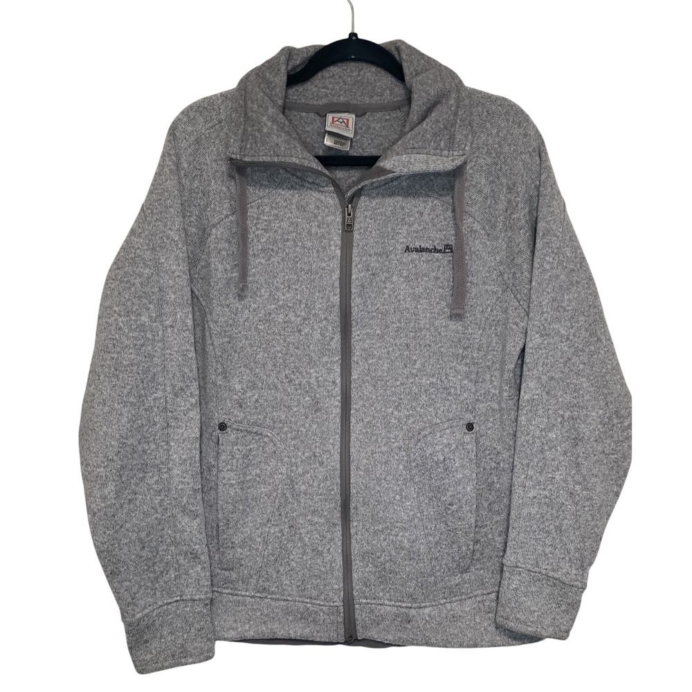 Avalanche Woman's Large Jacket  Grey Full Zip Fleece Lined Outerwear